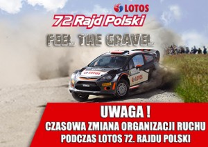 czasowa zmiana organizacji ruchu - 72 Rajd Polski 2015