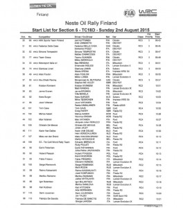 start list sunday2