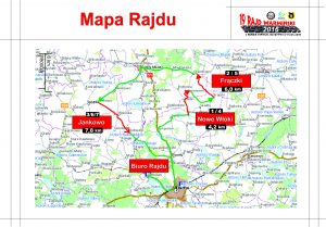 Mapa Rajdu - 19 Rajd Warmiński 2016