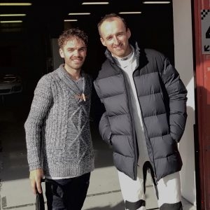 Abel Oller & Robert Kubica podczas testów Porshe 911 GT3 R w Barcelonie 