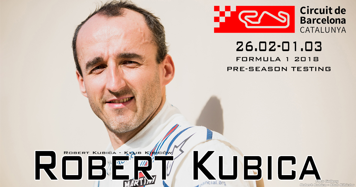 Kubica na przedsezonowych testach F1 w Barcelonie we wtorek i środę!